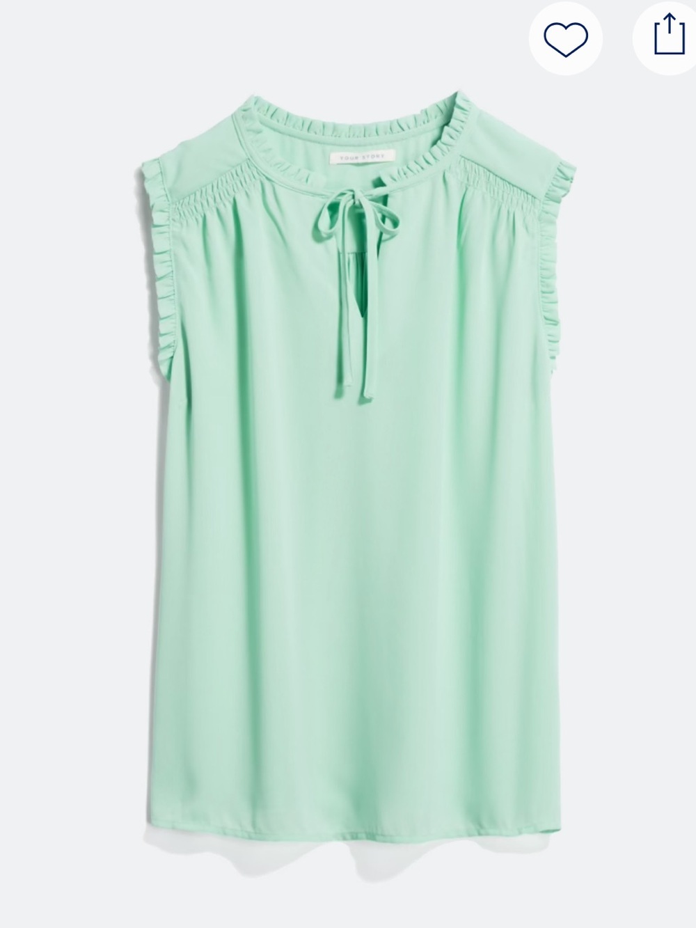 Tie-Neck Ruffle Sleeve Camisole in Mint Green
